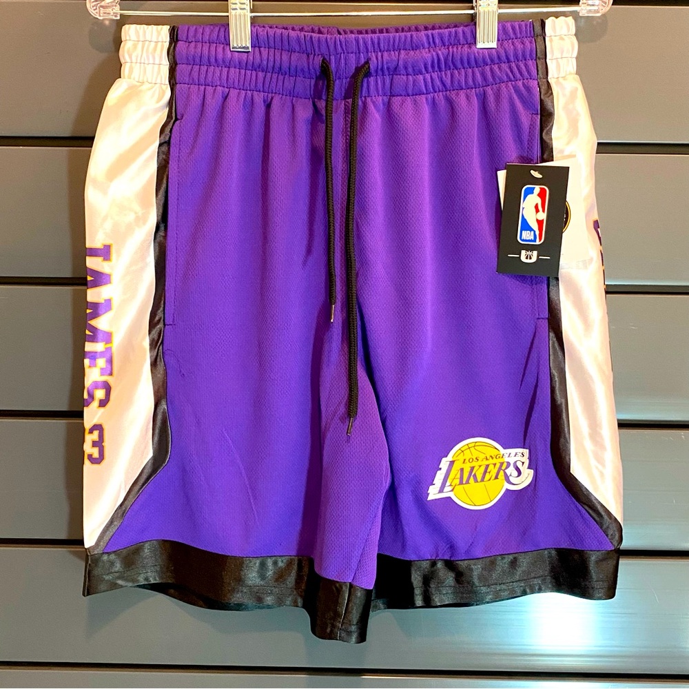 NBA Los Angeles Lakers LeBron James Men’s Basketball Shorts Purple Size Small